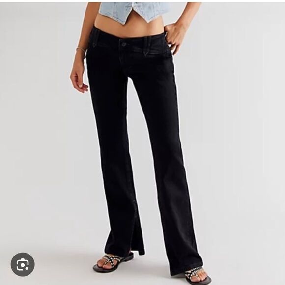 Free People We The Free Stillwater black flare low rise jeans - Picture 1 of 8